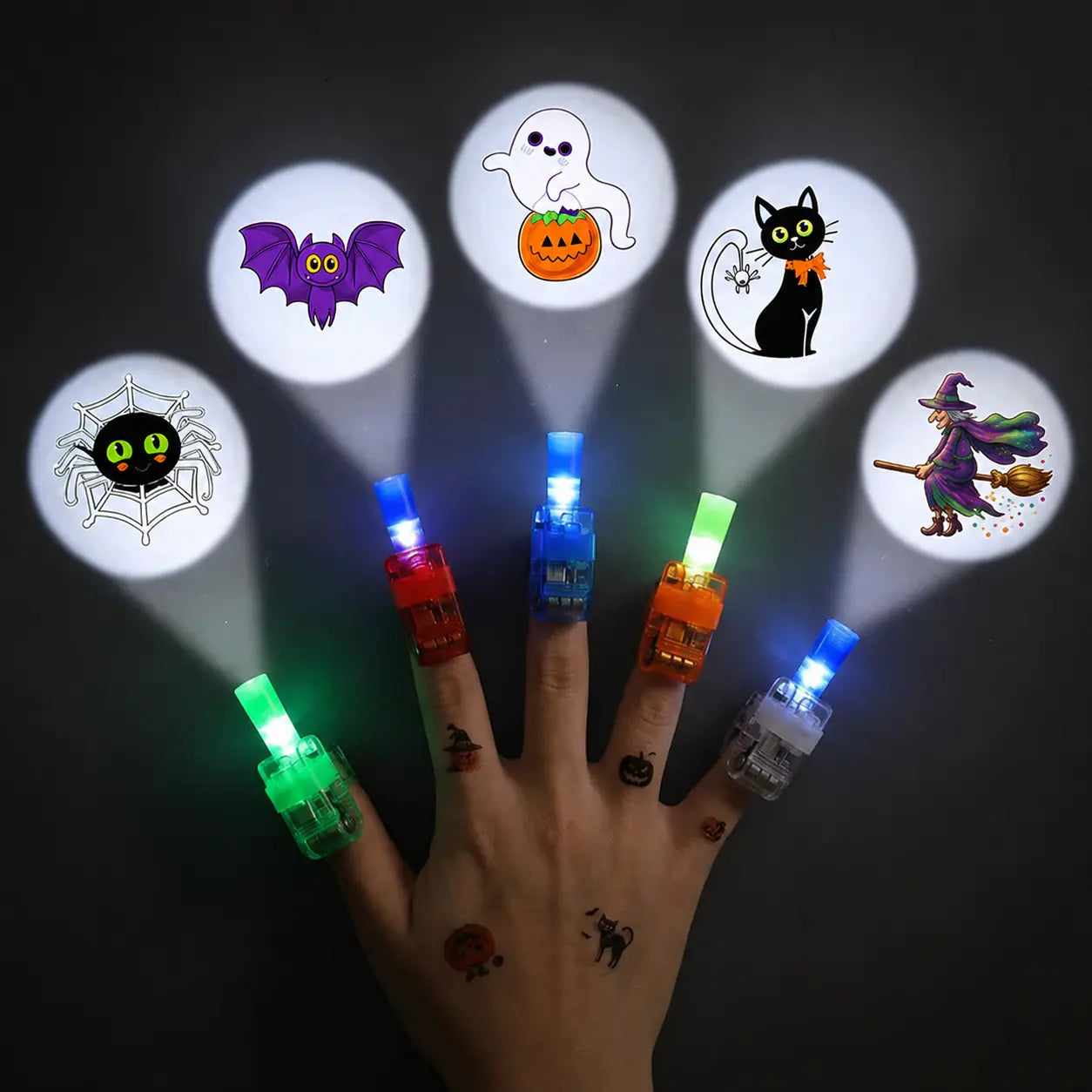 LED Light-Up Finger Projector Rings Party Favors