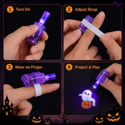 LED Light-Up Finger Projector Rings Party Favors