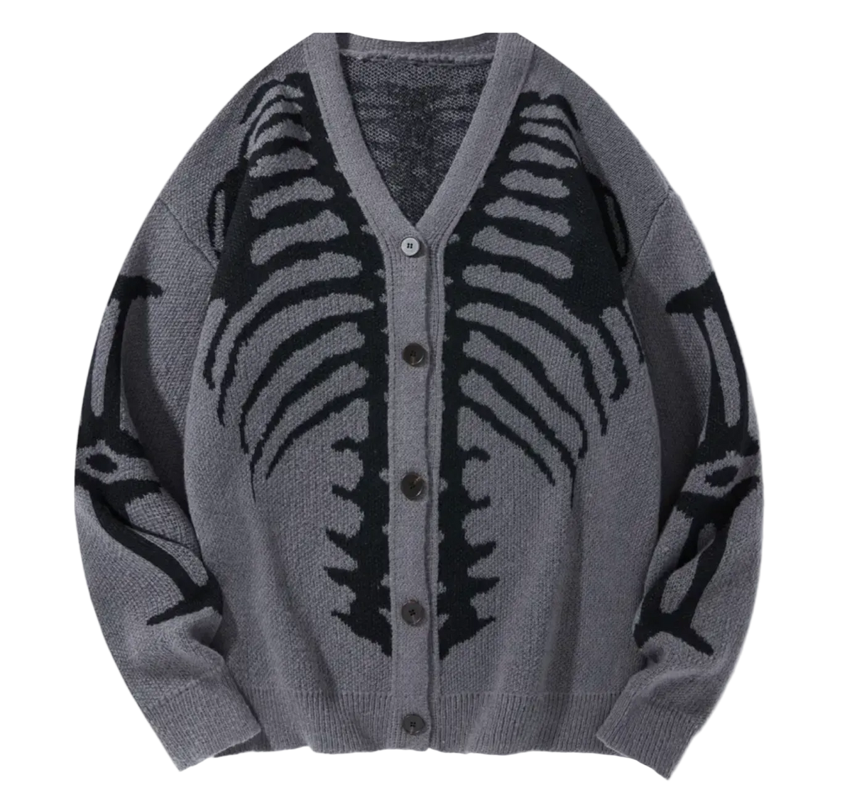 The Halloween Cardigan | Skeleton Knit Button Down Sweater – Boo