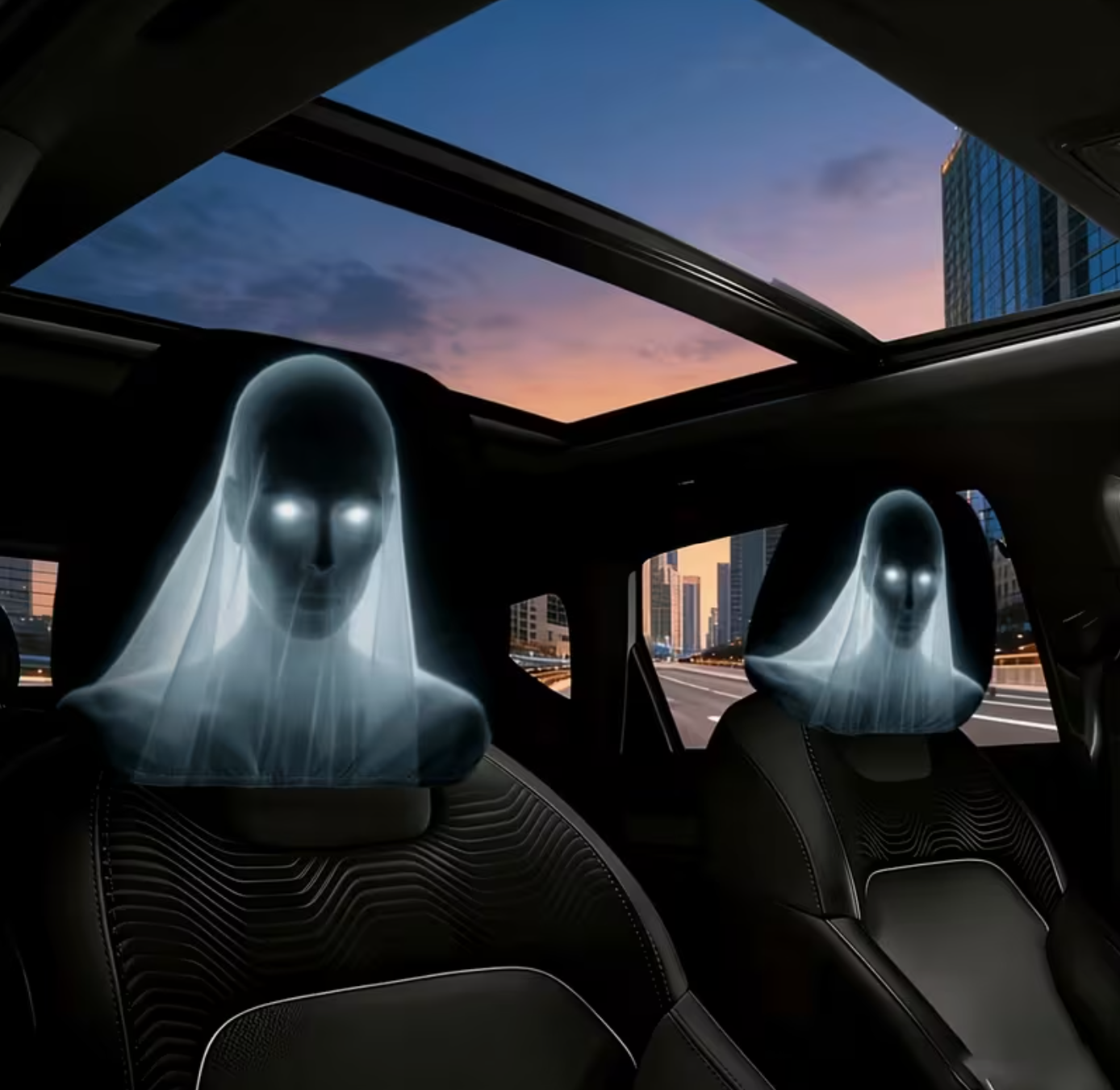 Boo Car Headrest Cover